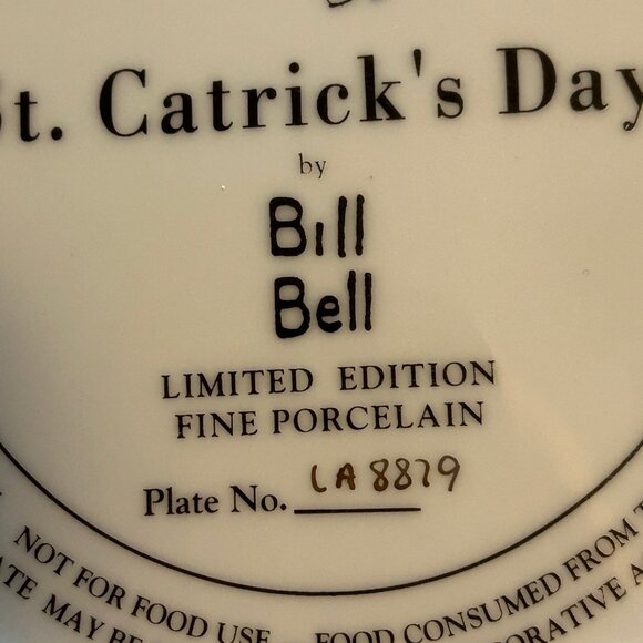 Franklin Mint "St. Catrick's Day" March Collector Plate in the Bill Bell Cat Set - Picture 8 of 9